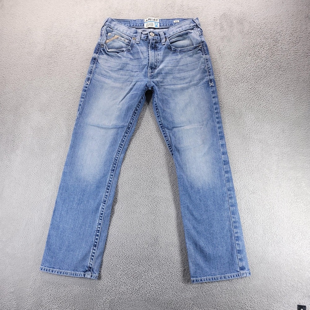 Ariat Jeans Mens 32x32 Blue M2 Stirling Boot Relaxed Bootcut Light Wash Stretch